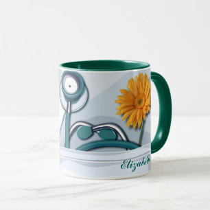 Tasse Stethoscope et Daisy Nurse Appréciation Cadeau