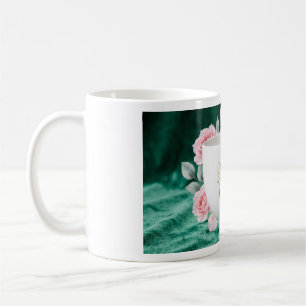 Tasse Sticker Book Mug   Vert Émeraude Floral Doré