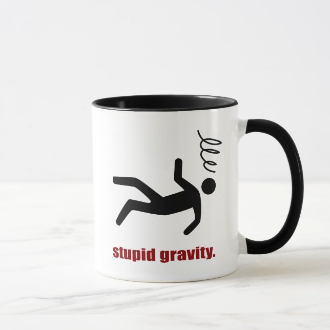 Tasse Stupid Gravity - Cascadeur Drôle Fou du Volant (Droite)