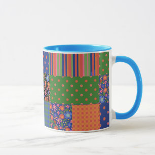 Tasse Style Art populaire Faux Patchwork Ringer Coffee M