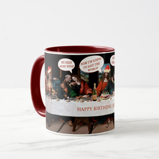 Tasse Style de bandes dessinées de Jésus de joyeux (Devant gauche)