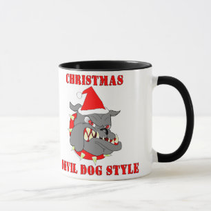 Tasse Style de chien de diable de Noël de Marine Corps