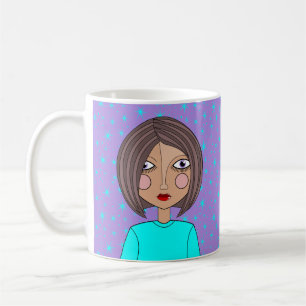 Tasse stylisée joli visage