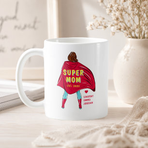 Tasse Super Maman Personnalisée Noms d'Enfants P