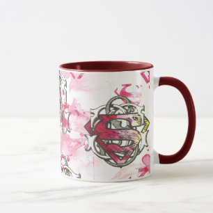 Tasse Supergirl Motif d'encre rose