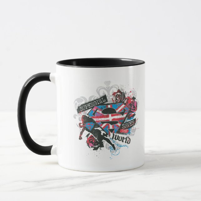 Tasse Supergirl sauve le monde (Gauche)