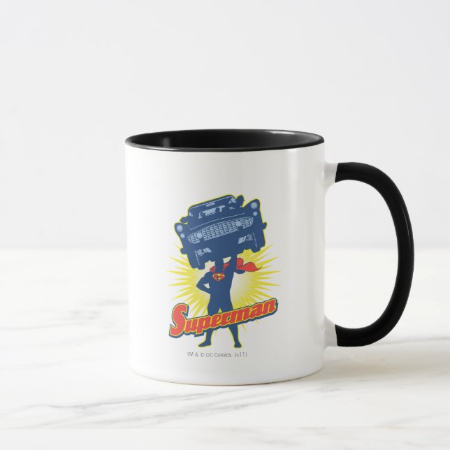 Tasse Superman lève une voiture 2 (Droite)