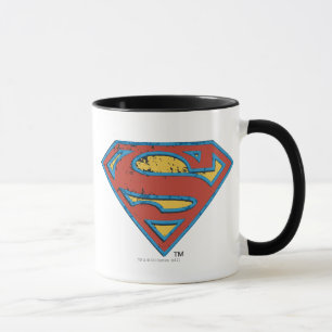 Tasse Superman S-Shield Logo de Grunge de plan bleu