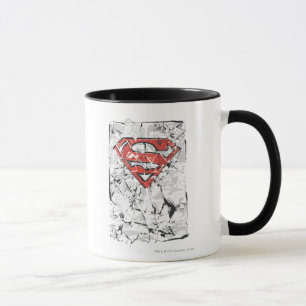 Tasse Superman Stylisé   Logo comique découpé