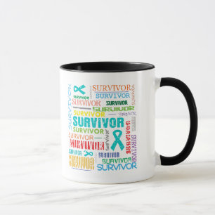 Tasse Survivant Collage.png de Cancer ovarien