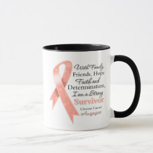 Tasse Survivant fort de soutien utérin de Cancer