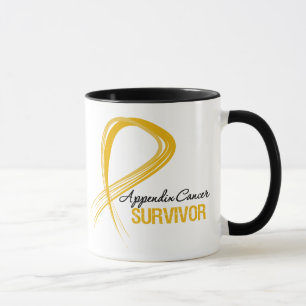 Tasse Survivant grunge de Cancer d'annexe de ruban