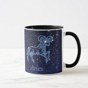 Tasse Symbole Aries Constellation et Zodiac avec étoiles