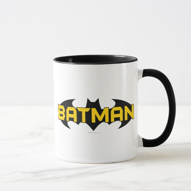 Tasse Symbole Batman | Nom Logo jaune et noir (Droite)