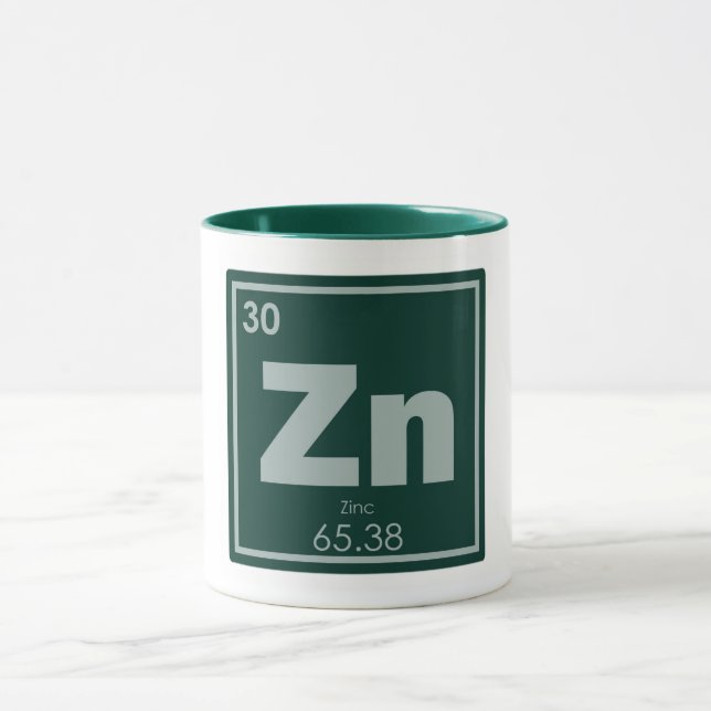 Tasse Symbole chimique de l'élément de zinc chimie formu (Centre)
