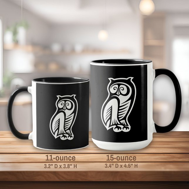 Tasse Symbole hibou blanc (Créateur téléchargé)