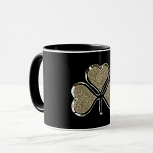 Tasse Symbole irlandais Golden Shamrock Clover Irlande
