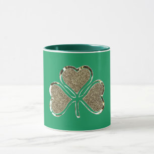 Tasse Symbole irlandais Golden Shamrock Clover Irlande