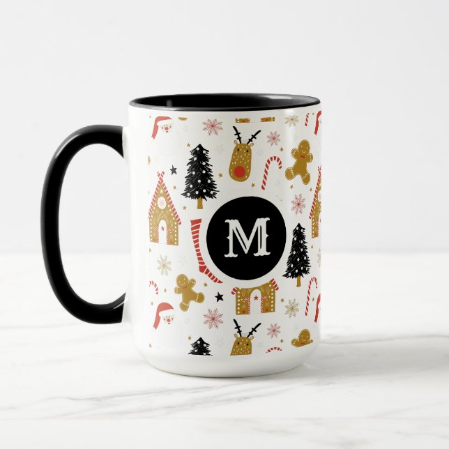 Tasse Symboles de Noël colorés mignons Motif (Gauche)