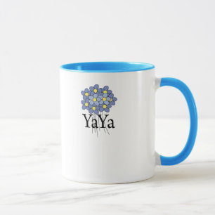 Tasse T-shirt assez bleu de YaYa de fleur