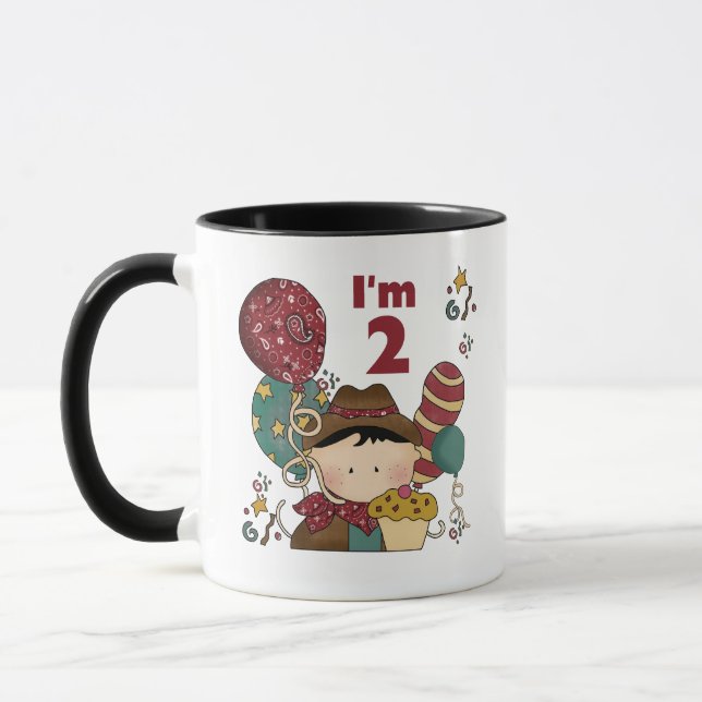 Tasse T-shirts et cadeaux Cowboy 2e anniversaire (Gauche)