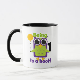 Tasse T-shirts et cadeaux d'anniversaire de Hoot Owl 1er