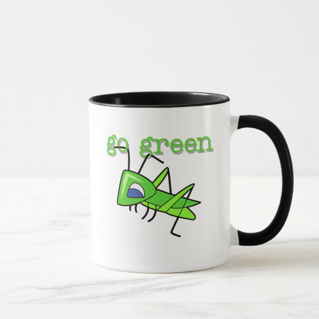 Tasse T-shirts et cadeaux de devenez écolo de sauterelle (Droite)