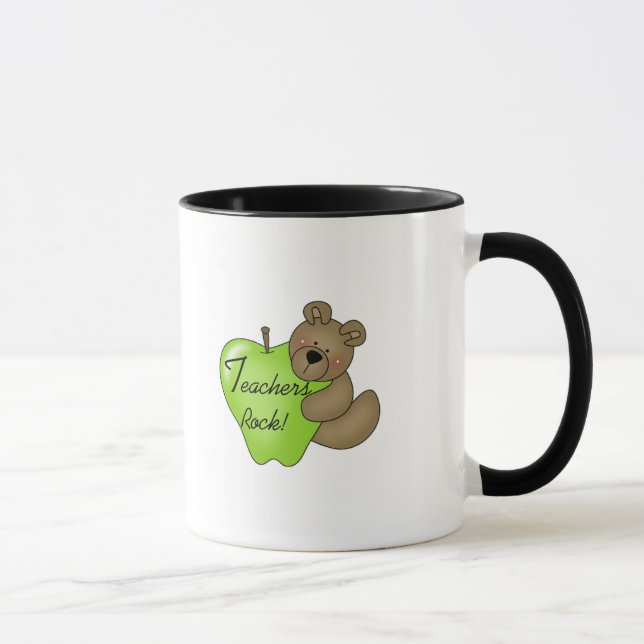 Tasse T-shirts et cadeaux de roche de professeurs d'ours (Droite)
