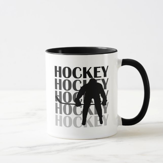 Tasse T-shirts et cadeaux de silhouette d'hockey (Droite)