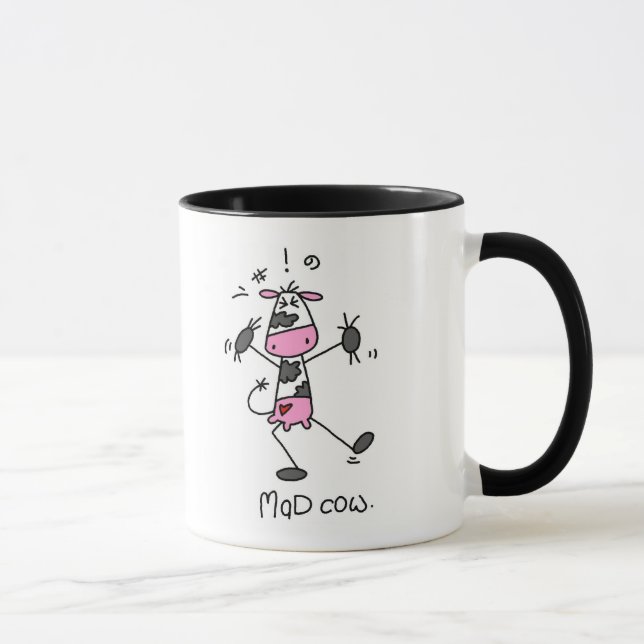 Tasse T-shirts et cadeaux de vache folle (Droite)