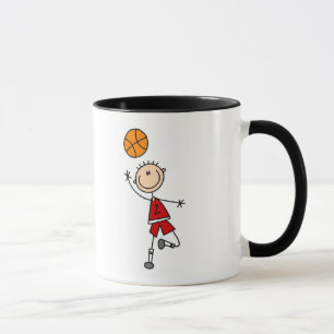 Tasse T-shirts et cadeaux rouges de basket-ball de