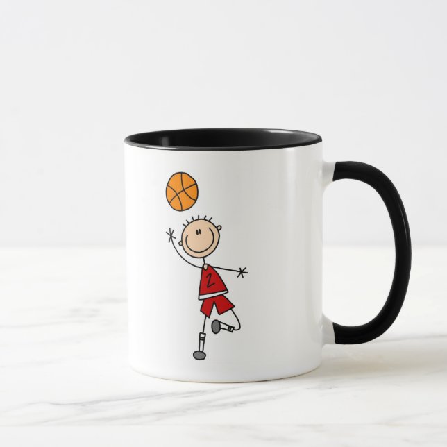 Tasse T-shirts et cadeaux rouges de basket-ball de (Droite)