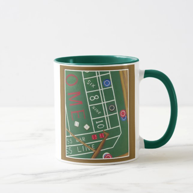 Tasse Table Casino Craps avec chips et dés (Droite)