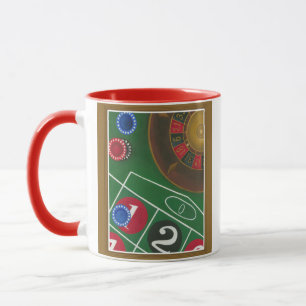 Tasse Tableau de roulette avec les puces et la roue
