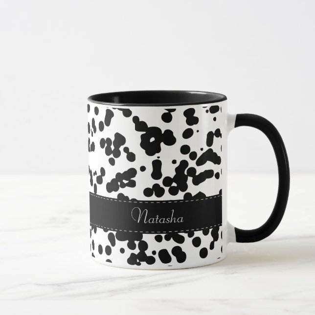 Tasse Taches dalmatiennes noires et blanches (Droite)