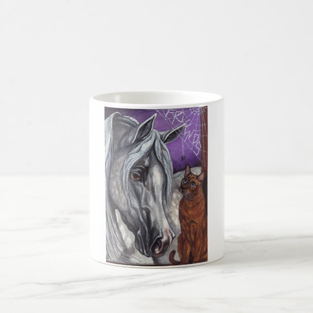 Tasse TACHETÉE d'amis de chat de CHEVAL (Centre)