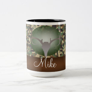 Tasse tachetée de Camo de vert d'andouillers de