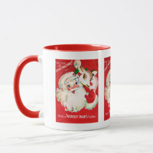 Tasse Tapis Retro Vintage Christmas Père Noël Reindeer