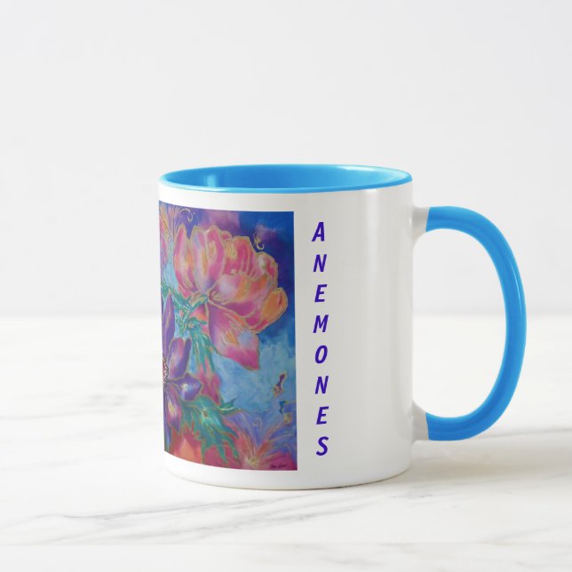Tasse Tasses, florales, anémones, paainting (Droite)