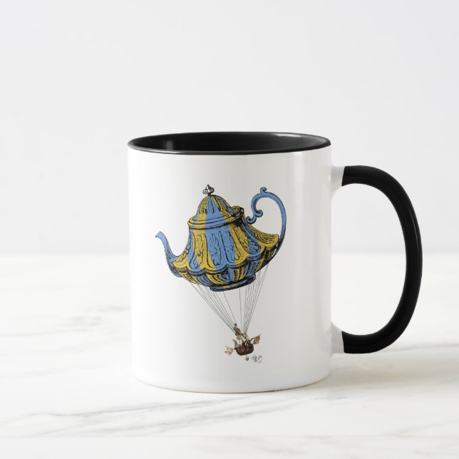 Tasse Teapot volant 3 bleu et jaune (Droite)