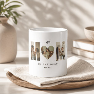 Tasse tendance personnalisée avec photo MAMAN cœur