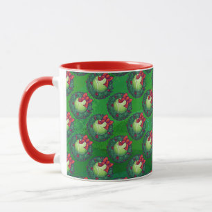 Tasse Tennis Ball Feu de Noël Motif sur Vert