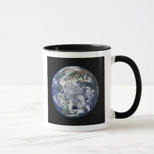 Tasse Terre entièrement éclairée centrée sur le pôle Nor (Droite)