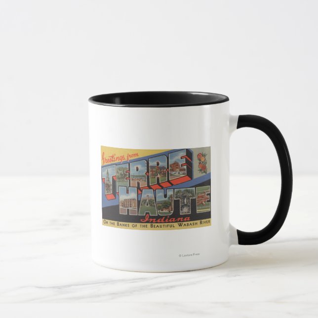 Tasse Terre Haute, Indiana - Scènes de grandes lettres (Droite)