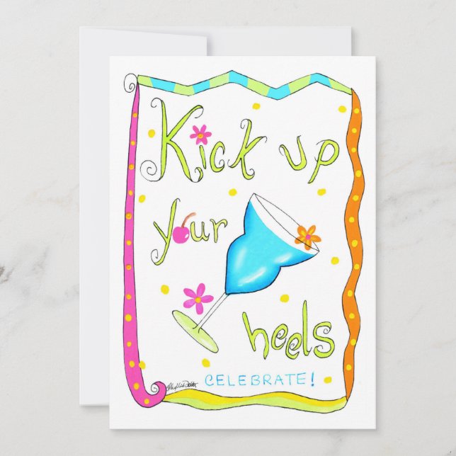 Tasse tes talons Blue Drink Party Invitation (Devant)