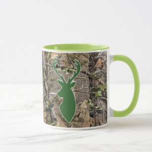 Tasse Tête de cerfs communs de vert de camo de région