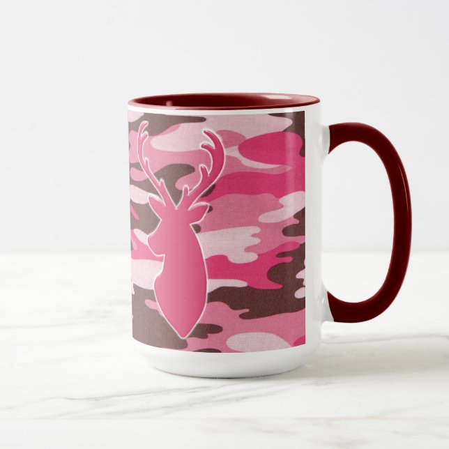 Tasse Tête rose de cerfs communs de camo (Droite)