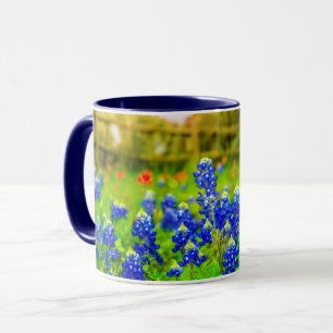 Tasse Texas Bluebonnets Country Fence Paysage moderne