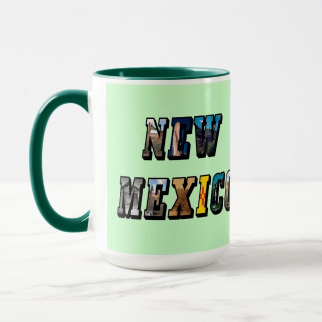 Tasse Texte de l'image du Nouveau-Mexique (Gauche)