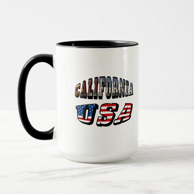Tasse Texte du drapeau de la Californie (Gauche)